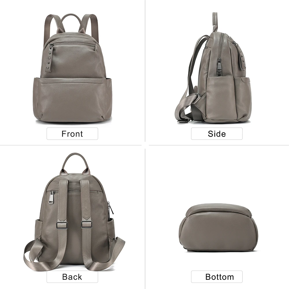 Genuine Leather Backpack for Women Large Capacity Leisure Travel Backpack Top Layer Cowhide Commuter Bag New