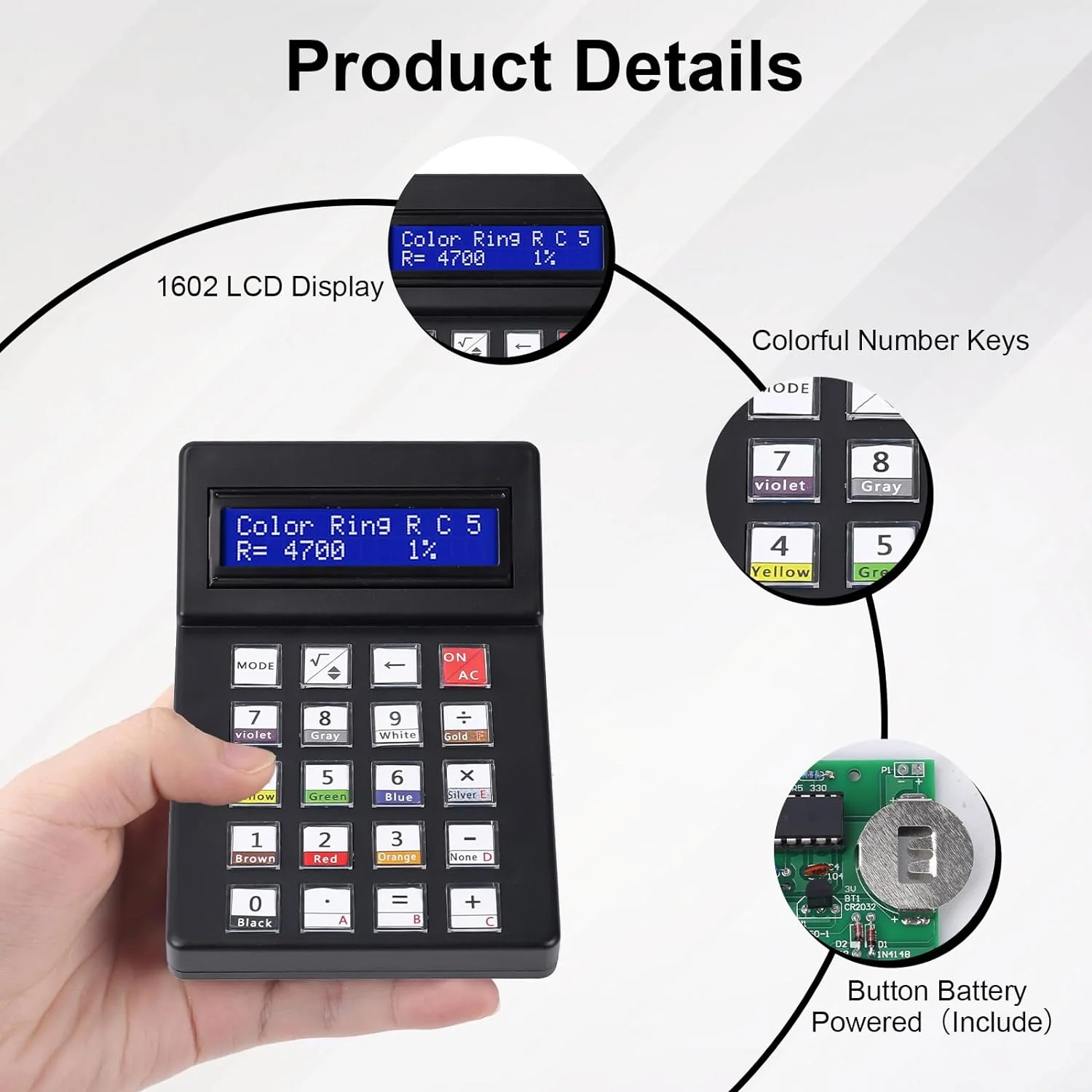 Diy Calculator Solderen Project Oefenkit 7 Cijfers Bureaucalculator Elektronische Suite Met 1602 Lcd-Display Voor Scholieren