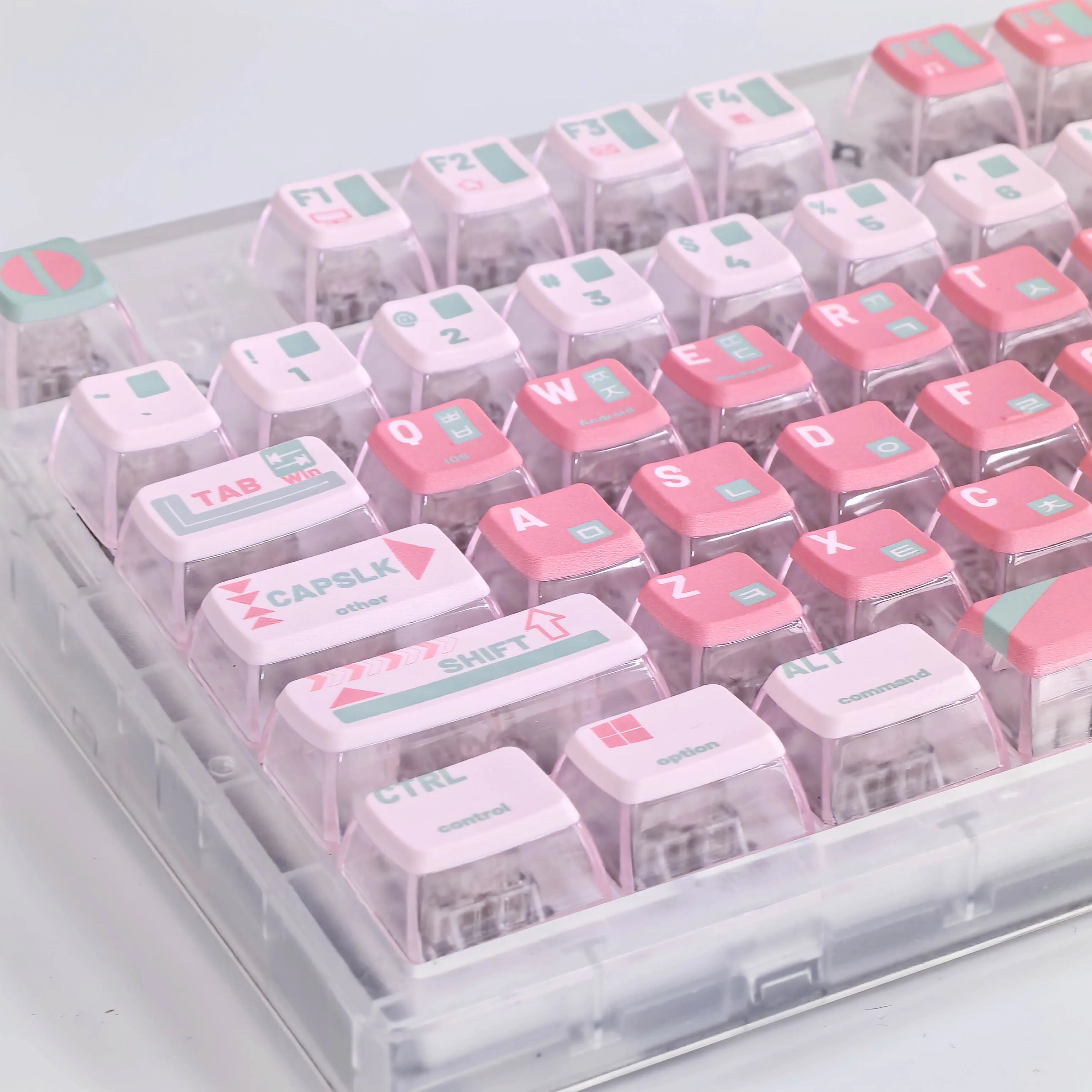 Translucent Pink Pudding PBT Keycap Set - Korean ASA Design, Spring/Summer Edition