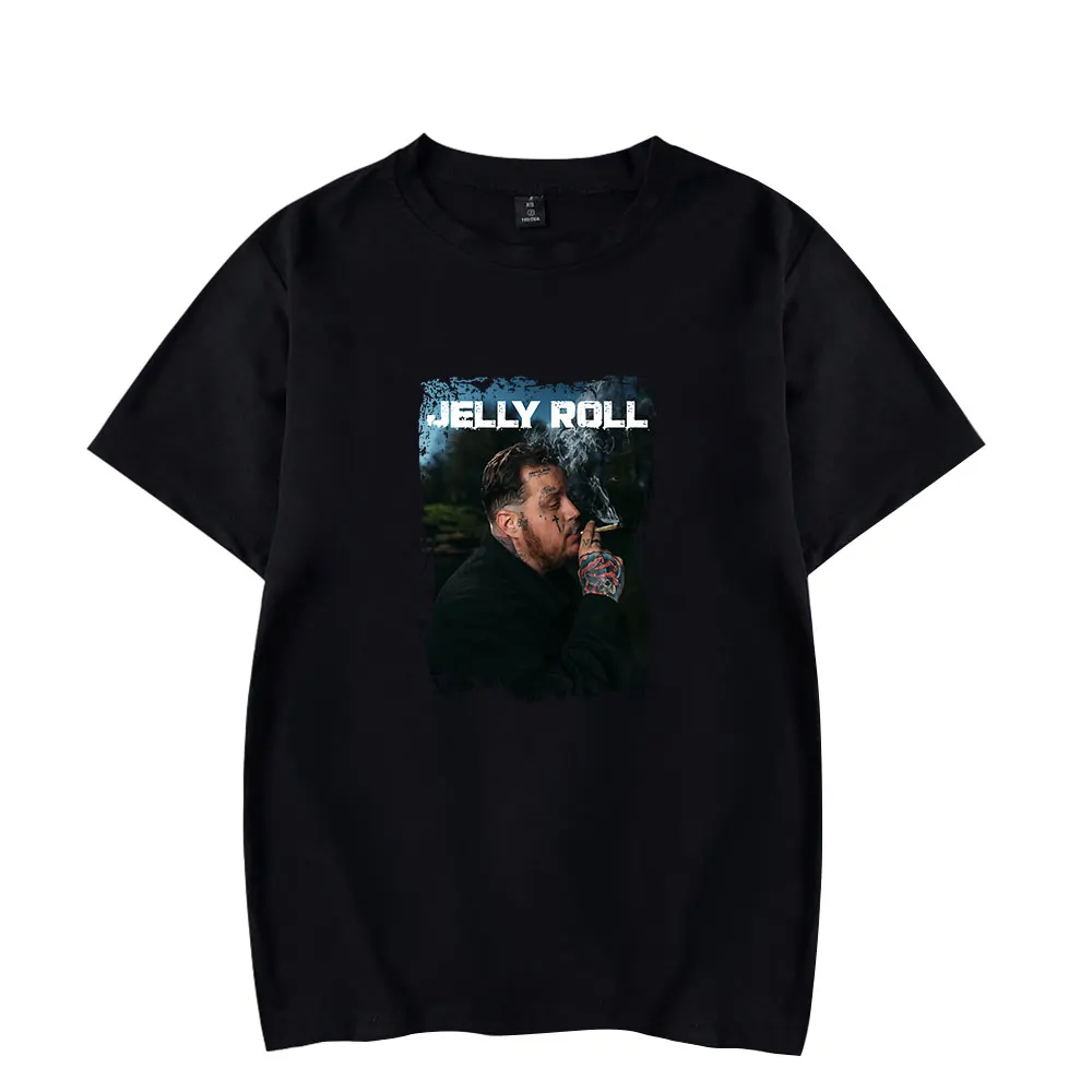 

Jelly Roll Smokin T-Shirt Singer Merch Print Tee Unisex Fashion Funny Casual Short Sleeve