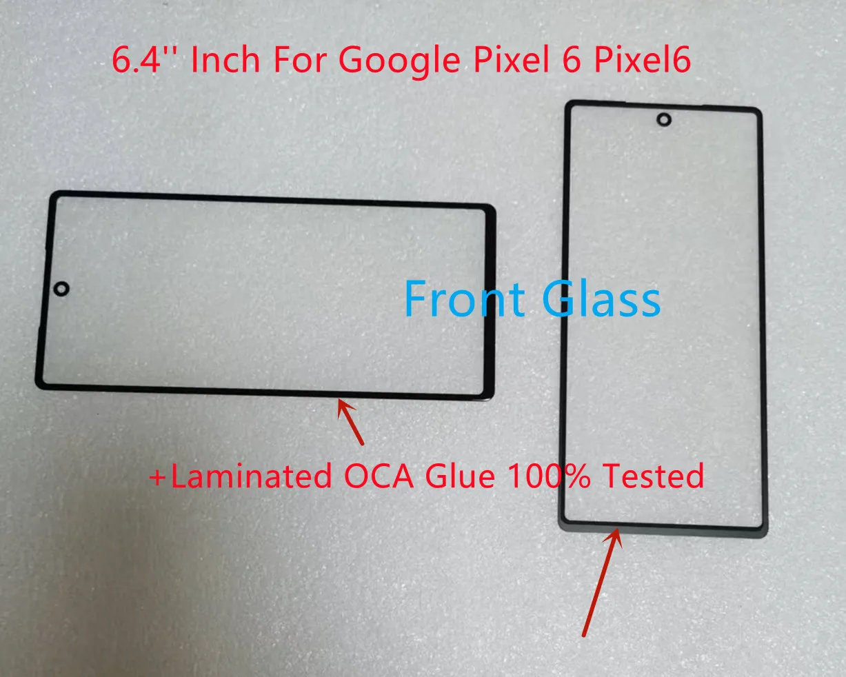새로운 6.4인치 Google Pixel 6 Pixel6 전면 유리 터치 스크린 LCD 외부 패널 + 라미네이트 OCA 접착제 100% 테스트 완료