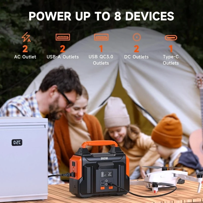 Portable Power Station 300W 257wh Lithium Battery Small Portable Generator for Home Use Camping Travel