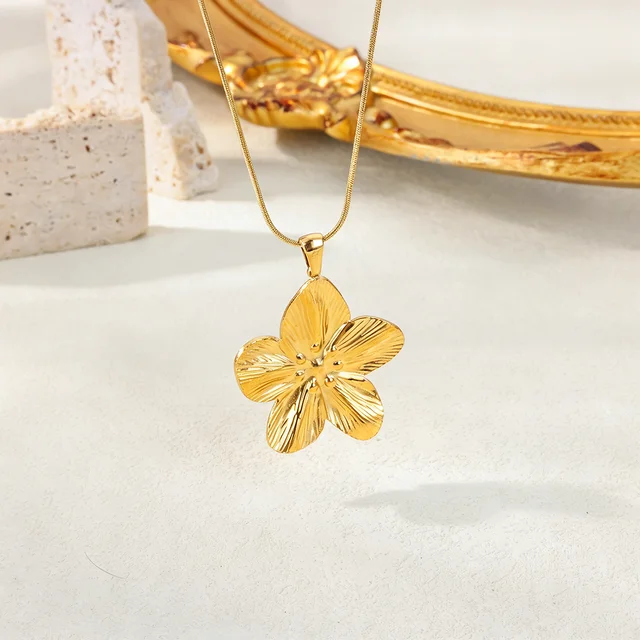 Collier géométrique en acier inoxydable pour femmes, pendentif tournesol, chaîne de clavicule, accessoires de bijoux esthétiques
