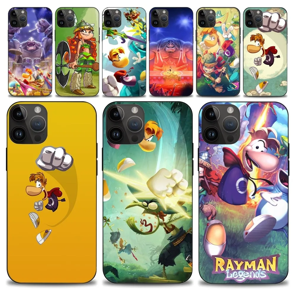 A R-Rayman Legends Game Phone Case Iphone15 14 13 12 11 Pro Max Mini X 7 8 Custodia Morbida