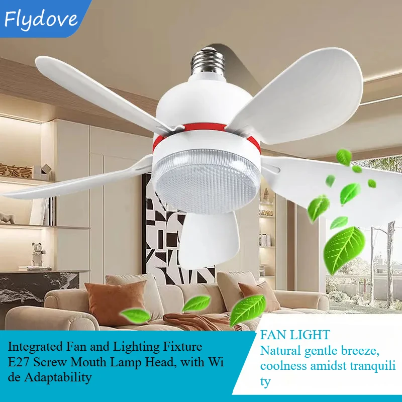 16.5in Ceiling Fans Remote Control Socket Ceiling Fan Light LED 50W E27 For Bedroom Garage Kitchen