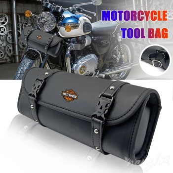 Borsa da moto in pelle per armatura, borsa da manubrio, borsa da forcella anteriore per moto, borsa da sella per Harley Davidson, attrezzatura protettiva per la guida