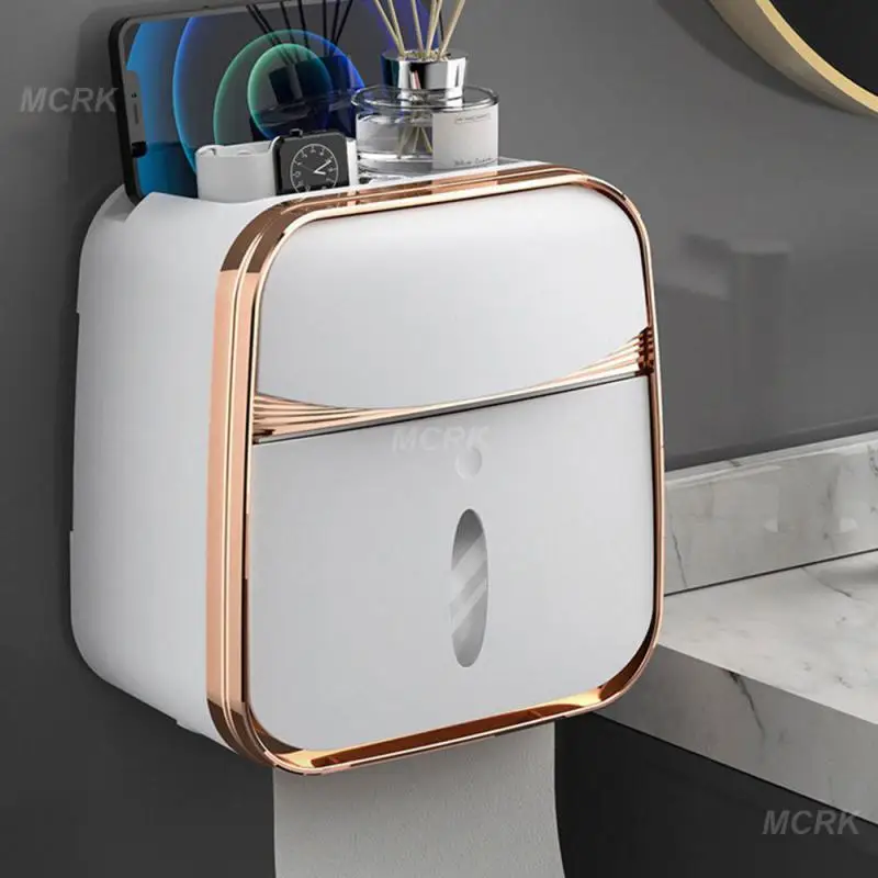 Toilet Paper Holder Tissue Box Bathroom Wall Shelf Hanger Rack Organizer Storage Roll Dispenser WC Accessories Supplies toilet paper holder tissue box bathroom organizer shelf