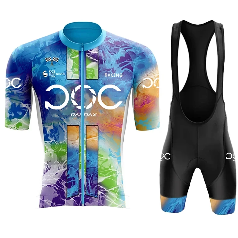 

RAUDAX POC New Men's Cycling Set Road Bicycle Breathable Cycling Suit Bib Shorts Cycling Set Summer Cycling Team Training Suit