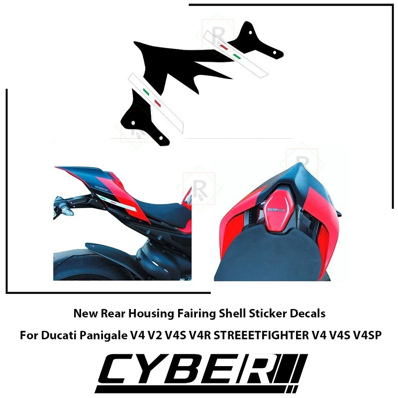 New Rear Housing Fairing Shell Sticker Decals For Ducati Panigale V4 V2 V4S V4R STREEETFIGHTER V4 V4S V4SP