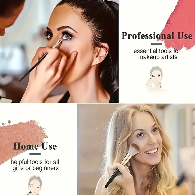 21PCS Jade Green Full Face Makeup Kit - 14 Vegan Bristle Brushes + 7 Sponges for Beginners to Pros