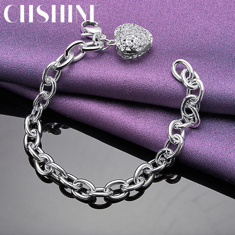 

CHSHINE Hot Sale 925 Sterling Silver Hollow Heart Bracelet For Women Wedding Engagement Party Fashion High Quality Jewelry