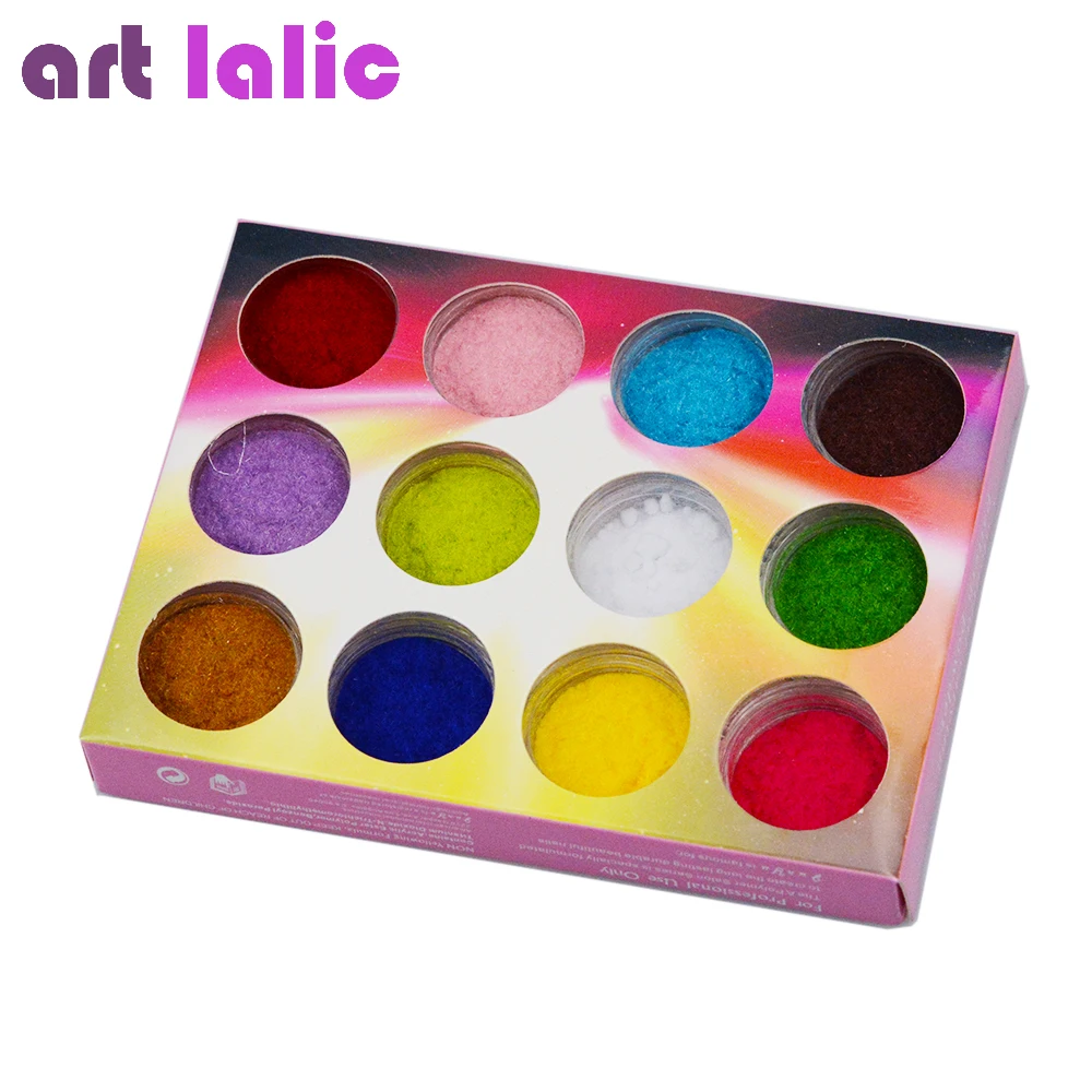 12 Color/Set Velvet Nail Glitter Polish Nail Art Powder Pigment Flocking Velvet Pigment For Nails DIY Decoration Tips