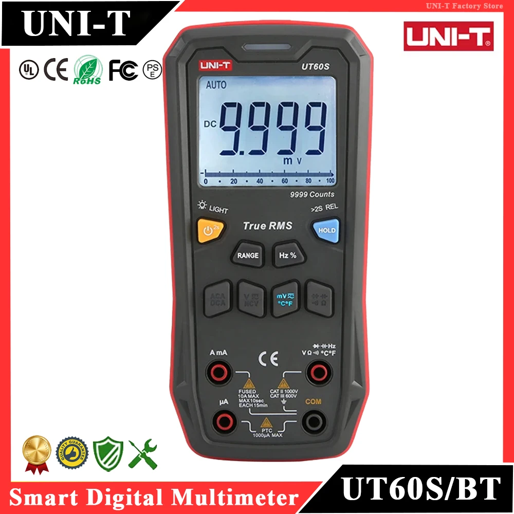 UNI-T UT60S Smart Digital Multimeter UT60BT Bluetooth Multimeter True RMS AC DC Ammeter Voltmeter NCV REL Electrical Multitester
