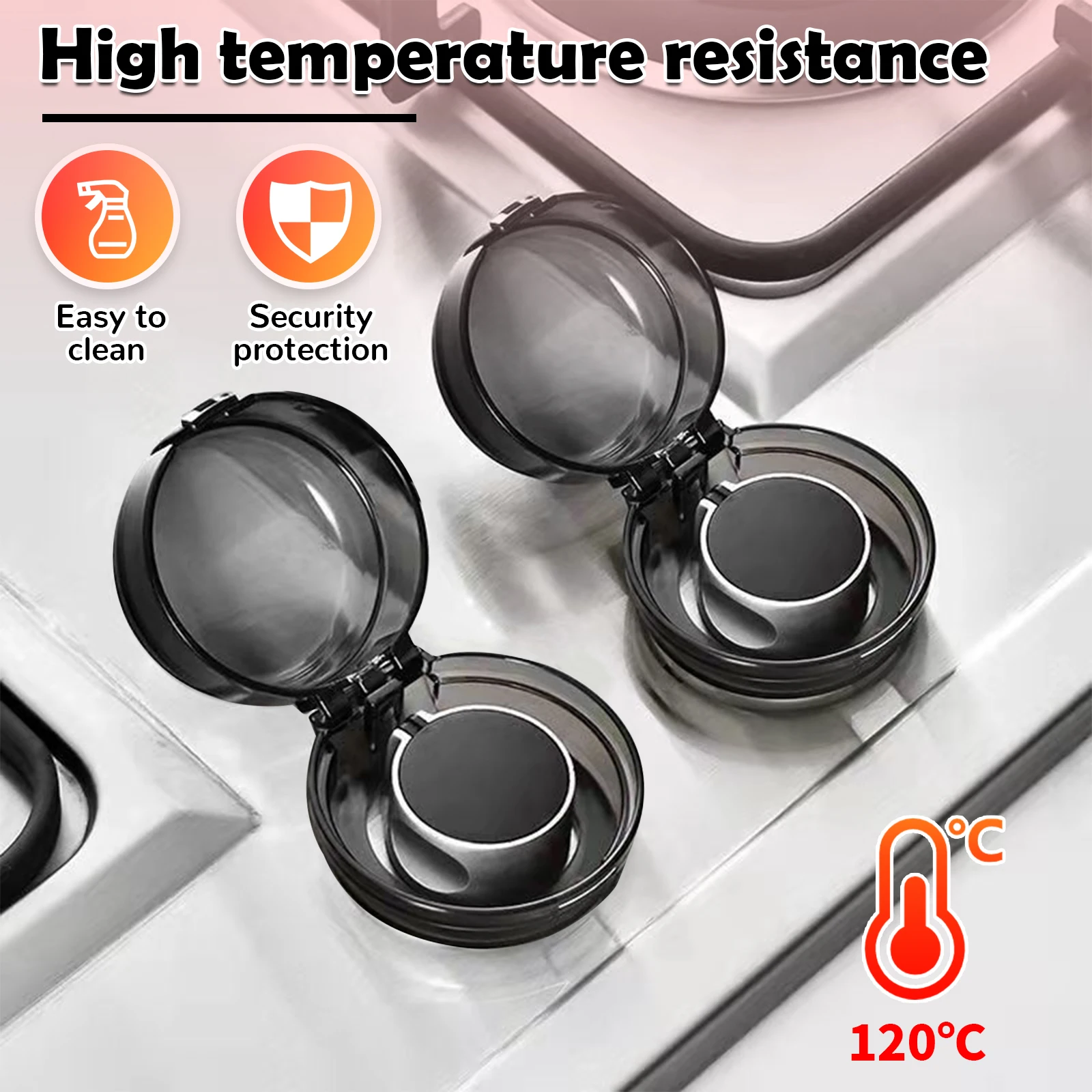 Gas Stove Knob Cover 6PCS Child Safety Plastic Kitchen Guards Gas Oven Lock Protectors Anti-dirty Non-slip Baby Safety Lock