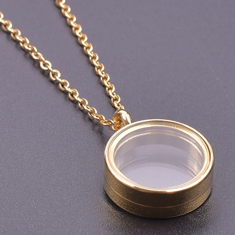 

New 15mm Photo Relicario Locket Necklace For Women Men Round Pendant Necklaces Stainless Steel Jewelry Gift collares para mujer