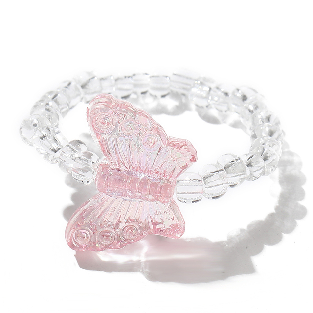 Cute Transparent Resin Acrylic Handmade Beaded Rhinestone Colourful Geometric Square Round Rings for Women Y2k Jewelry Party