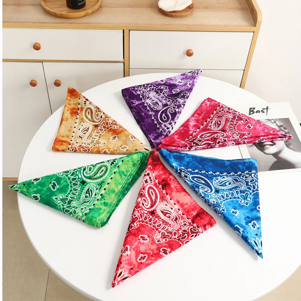 

Popular cotton Hip Hop cashew flower Bandana Men Women Outdoor Headbands Band Wrist Wraps Hair amoeba Scarves towel Accessories