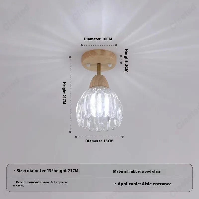 Description Picture 5 of itemLED Retro E27Wooden Art Headboard Glass Pendant Light Flower Pendant Light Living Room Dining Room Staircase Glass Ceiling Light