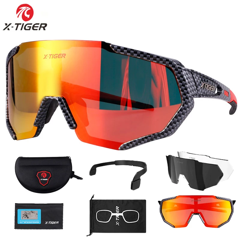 Cycling Sunglasses X-TIGER Polarized Cycling Glasses UV400 Cycling Sport Running Fishing Sunglasses MTB Bike Racing Photochromic Bicycle Eyewear