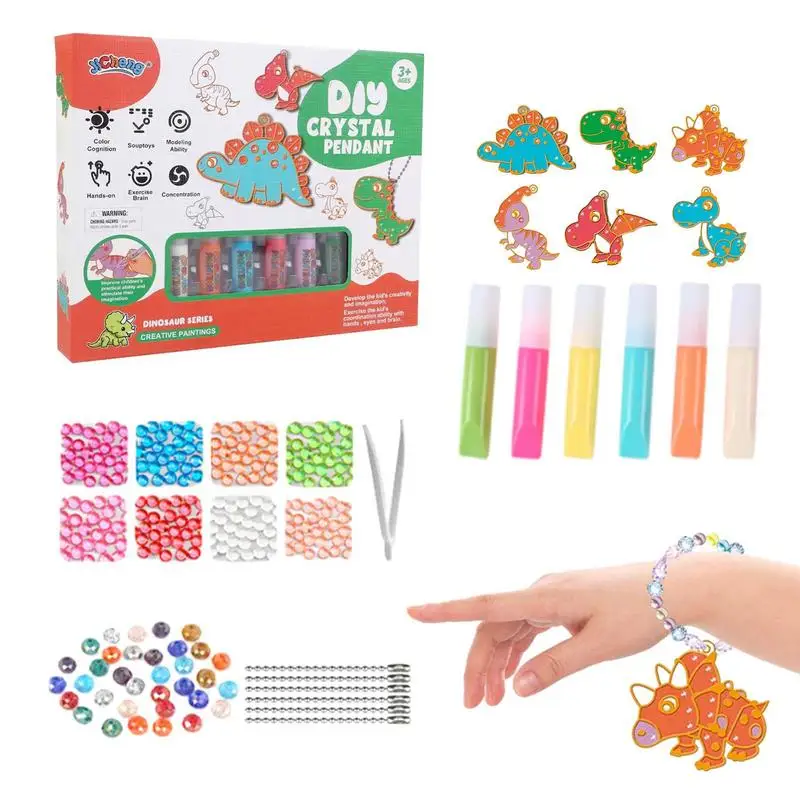

DIY Craft Kits Decorative Children Crystal Painting Arts Kits Funny Pendant Decoration With Beads For Party Favors Cute Craft