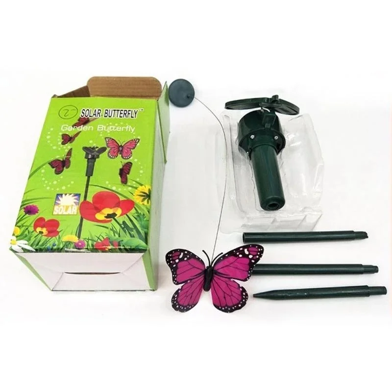 Solar Schmetterling Garten-Deko - 2 Stück Flatternde Kolibris, Bunt