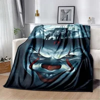 Dancing Clown Pennywise Pattern  Flannel Blanket,Multi-purpose Holiday Gift Blanket Warm And Soft Blankets All Seasons 2