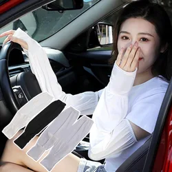 Women Men Summer Loose Sunscreen Driving Ice Silk Sleeve Female Male Long Length UV Protection Sleeve Arm Arm Glove Ice Sleeve