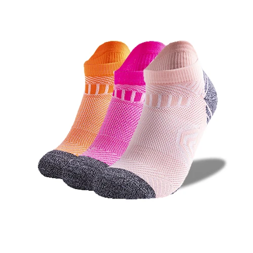 3Pairs/Lot Coolmax Cotton Socks Man Women Sport Running Sock Cycling Riding Bicycle Bike Football Breathable Basketball Sox orangeroselpink
