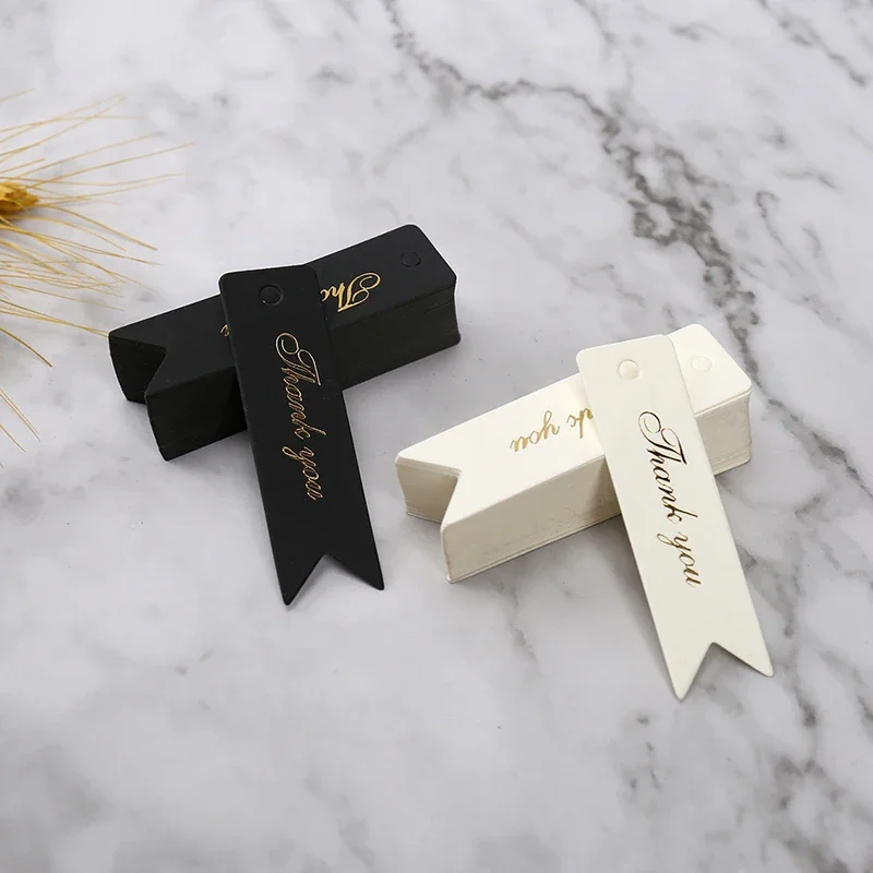 Gold Foil Thank You Tag 100pcs Cake Decoration For Wedding Guest Gift Birthday Party Labels Paper Tags Gift Listing Card