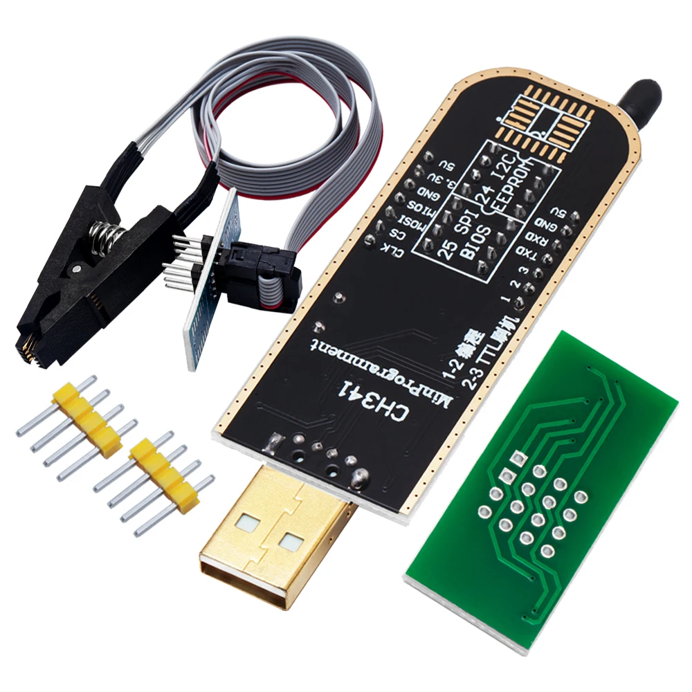 CH341A 24 25 Séries Eeprom Flash Bios Usb-Programmer SOIC8 SOP8 Pince - Foto 8