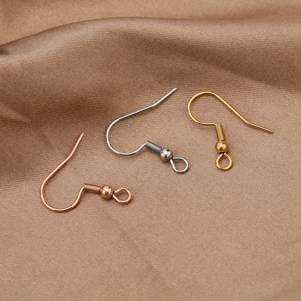 40pcs Gold Silver Earring Hooks Wholesale Ear Wires Stainless