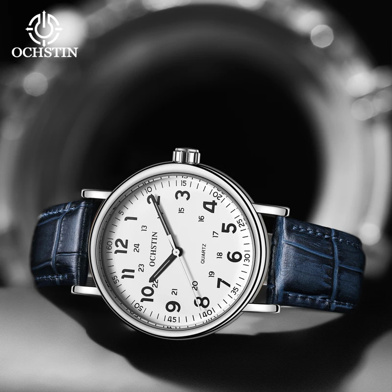 Official Brand OCHSTIN Quart Watch Luxury Leather Men's Wristwatches Business Casual Watches Man  Men Watch For Gift