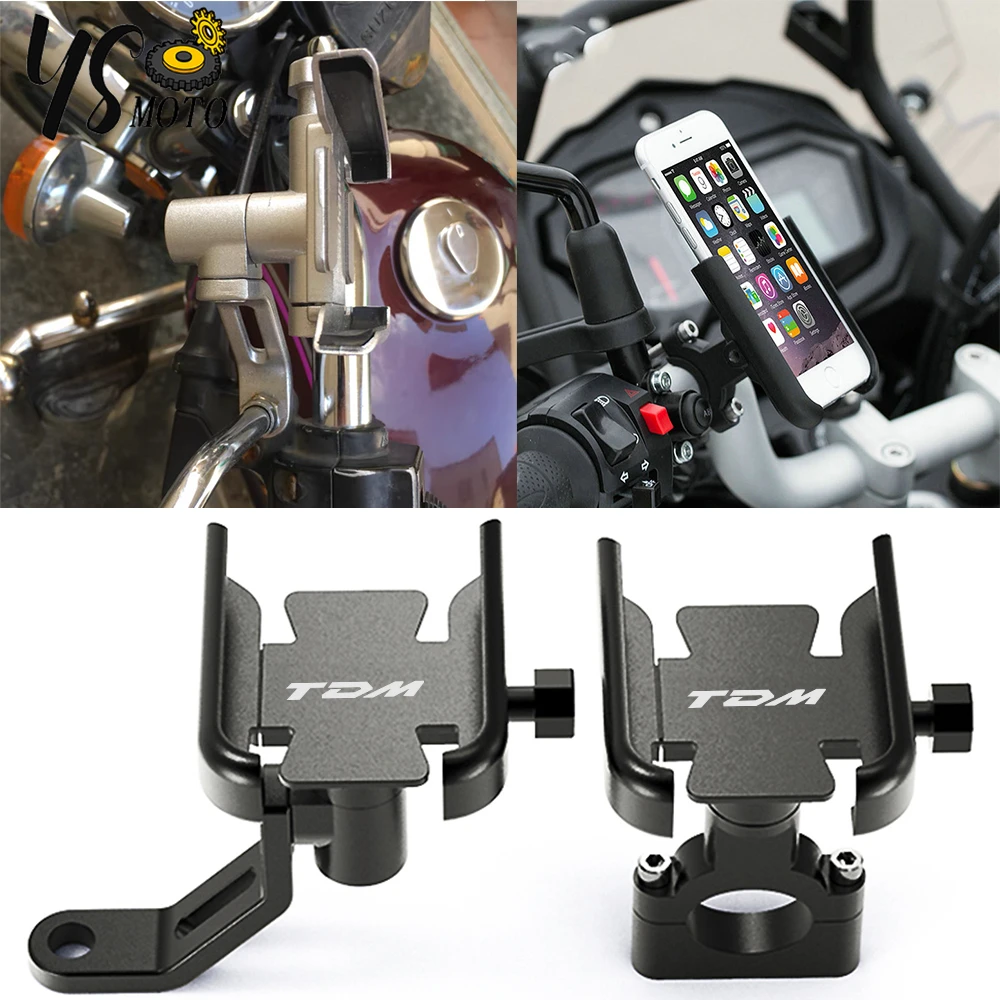 

For YAMAHA TDM900 TDM850 TDM 850 900 Motorcycle Accessories Universal Handlebar Rearview Mobile Phone Holder GPS Stand Bracket