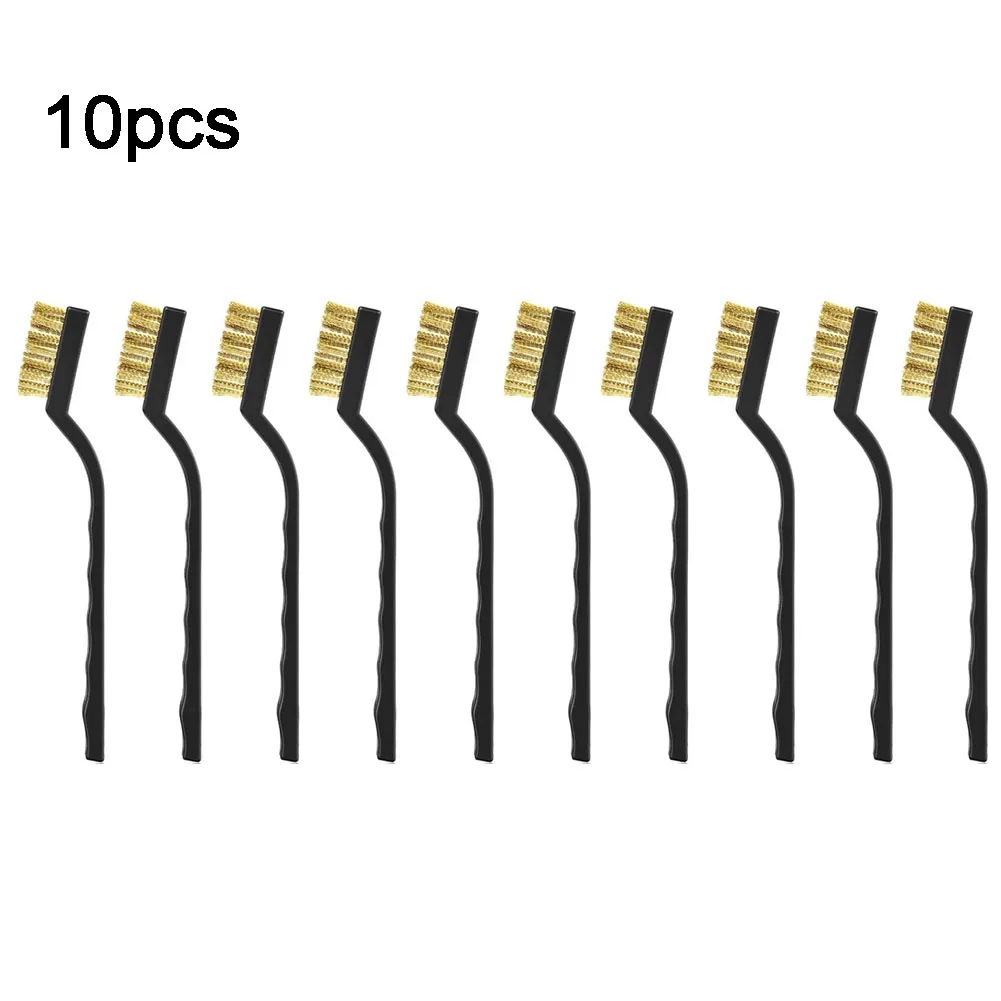 17cm Brass Wire Brush Small Paint Rust Remover Steel Wire Brushes Industrial Metal Polishing Burring Cleaning Brush Tools 10pc cleaning brush,wire brush,stainless steel wire brush,wire brush set,wire cleaning brush,electric wire brush