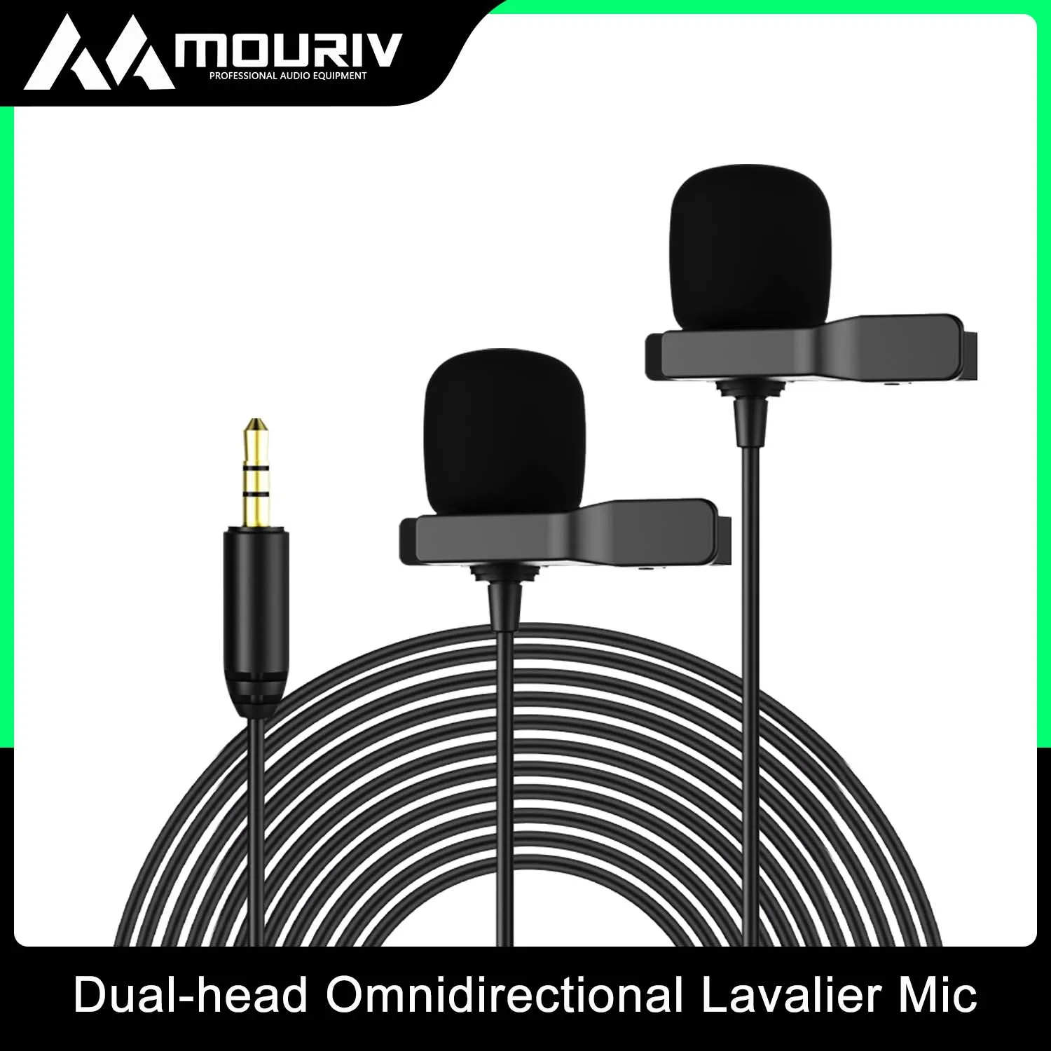 

MOURIV CM208 TRS Lapel Clip-on Omnidirectional Condenser Mic interviews, field recording,vlogging, YouTube videos Microphone