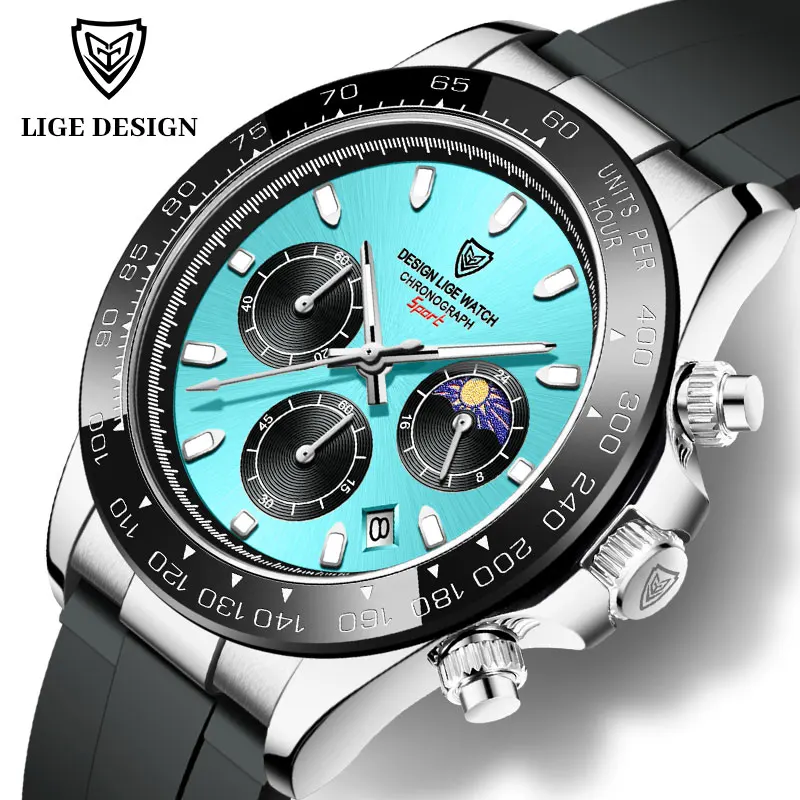 

LIGE Mens Watches Top Brand Luxury Big Dial Quartz Watch For Men Waterproof Fashion Sport Watches Date Clock Relogios Masculinos