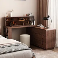 Commode médiévale, commode, chambre intégrée, table de maquillage rétro à la fin du lit, cornette en bois massif de qualité supérieure 5