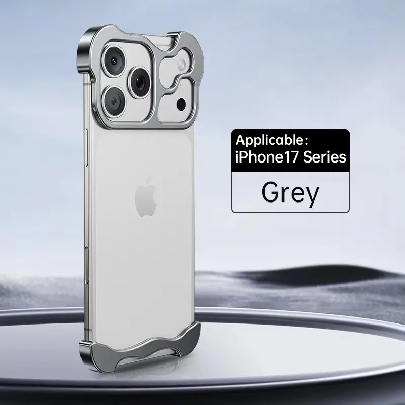 Irregular Metal Frame Bumper Phone Case with Aviation Aluminum Alloy Shockproof Cover