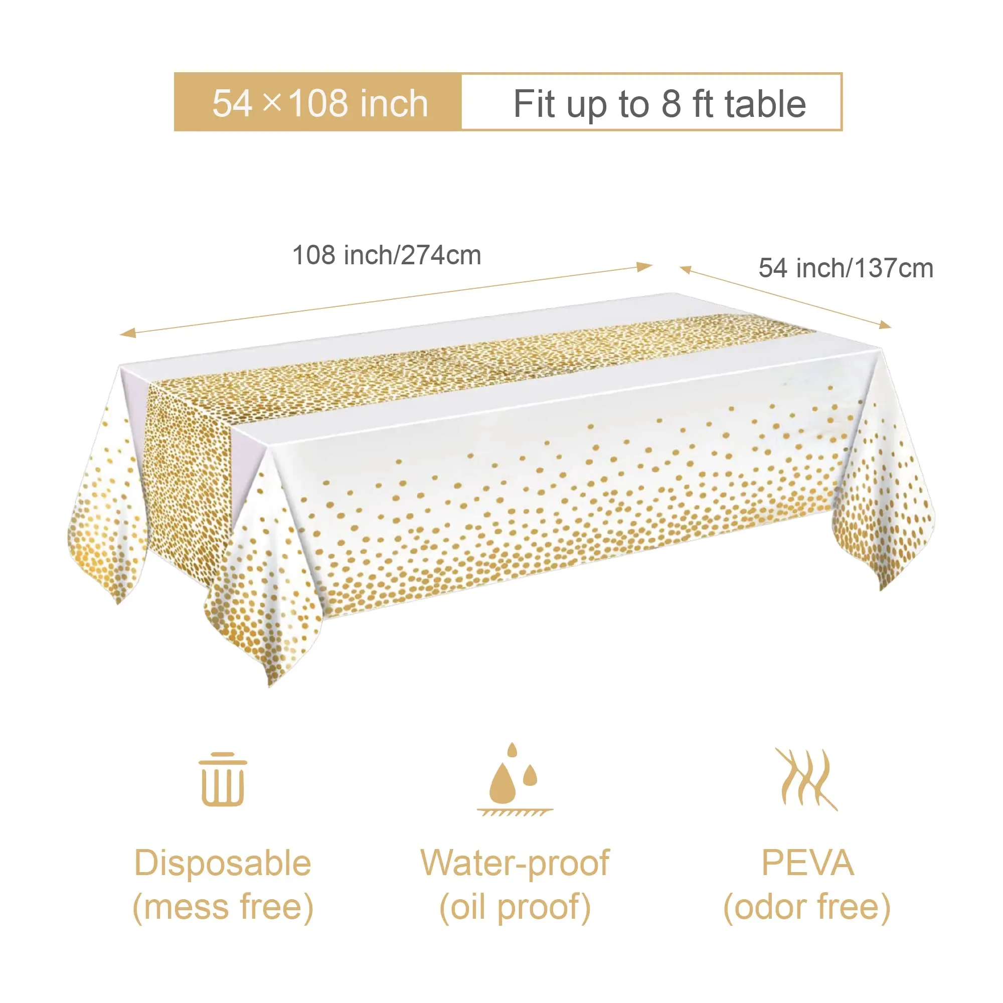 Black Gold Tablecloth Image 8