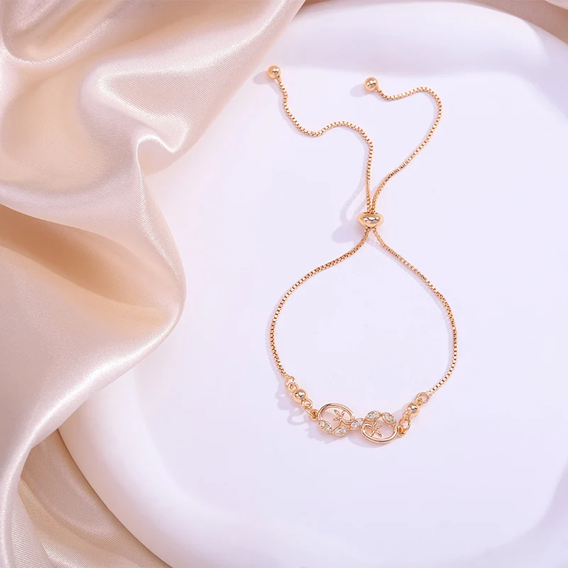 

HOT Fashion Unique Buwknot Zircon Stones Golden Bracelet Women's Bracelet Women's Jewelry Gift 2023