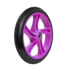 Adult Scooter Wheels with ABEC 7 Bearings - 200mm Solid Replacement Wheels (1pc Purple)