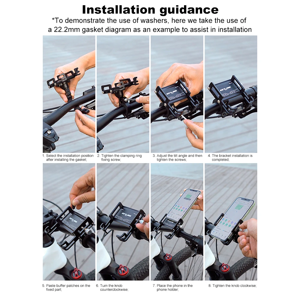 Bicycle Handlebar Stem Phone Holder Aluminum Alloy Motorcycle Handlebar Mount Cell Phone Stand MTB Bike Navigation GPS Bracket