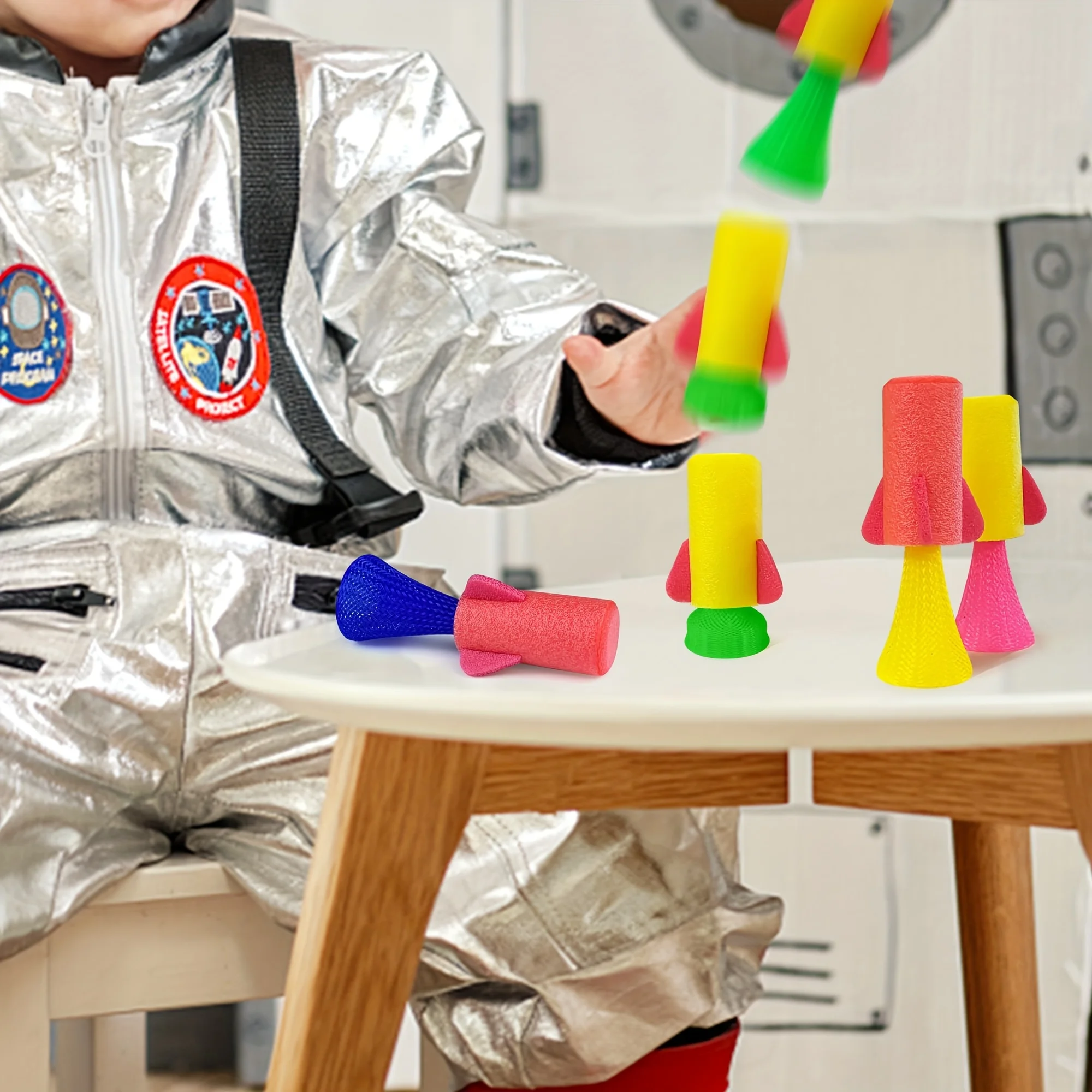 Colorful Popper Rocket Toys for Kids - Jumping Launcher Set for Parties, Goodie Bags, and Classroom Rewards