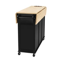 Îlot de cuisine mobile sur roulettes, table extensible et pliable, chariot de cuisine avec tiroirs et prises USB AC, meuble de rangement multifonction pour cuisine et salle à manger 6
