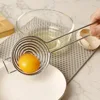 Stainless Steel Egg Separator Long Handle Yolk White Divider Food Grade for Baking Cooking Kitchen Tool Easy Clean Hanging Hook 4