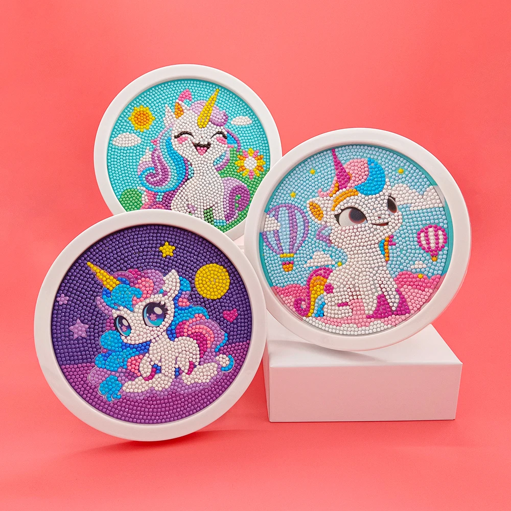 Diamond Painting Silicone Pipette Dropper Mosaic Craft Kit 5D DIY Diamonds Painting Cartoon Painting Unicorn Mermaid Mosaic Diamond Kits DIY Home Decoration Children Gift