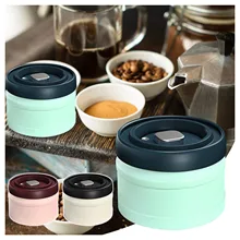Recipiente de armazenamento de alimentos de aço inoxidável hermético da cozinha das latas de café seladas a vácuo para o chá 750ml dos motivos dos feijões de café