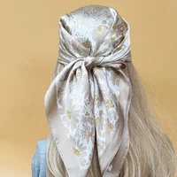 2023 Design 70X70CM Popular The Four Seasons Scarves Women Sunscreen Beach Kerchief Silk Hijab Luxury New Style Square Headscarf 1