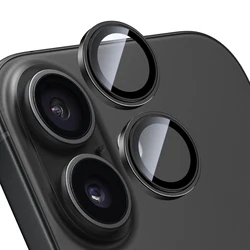 Premium Tempered Glass Camera Protector with Metal Ring - iPhone 18 (Black 1)