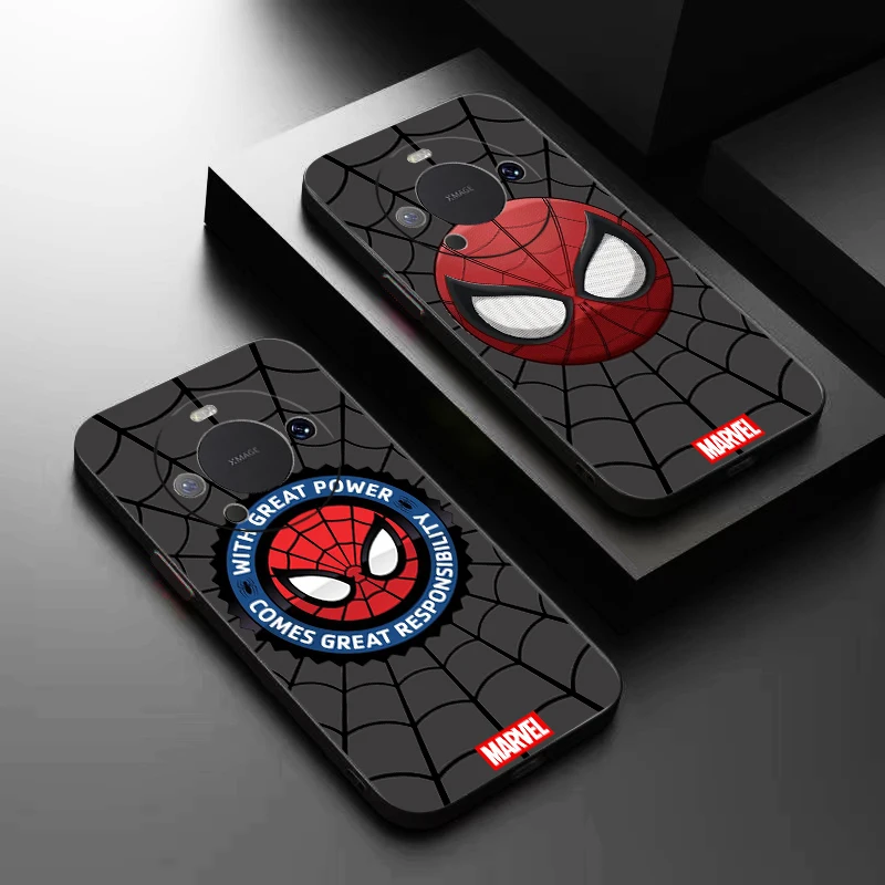 Marvel Spider Man Mask Phone Case Per Huawei Mate 40 30 30E 20 10 Pro Plus Lite Antiurto Soft Tpu Shell Coque Liquid Silicon